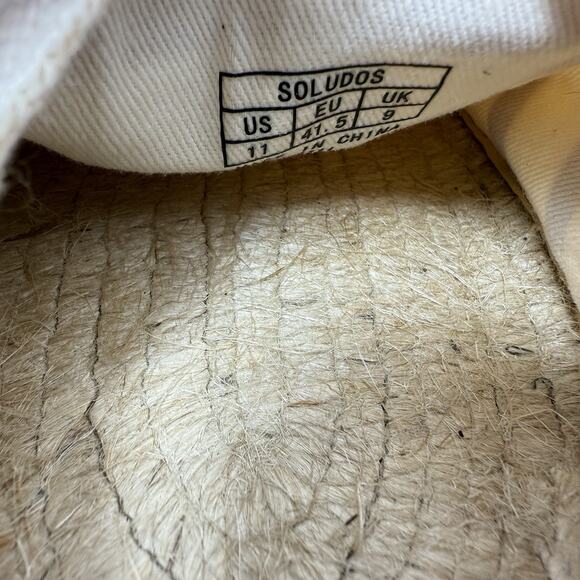 SOLUDOS Dali Red White Stripe Espadrille Flats Women's size 11 - Picture 11 of 11